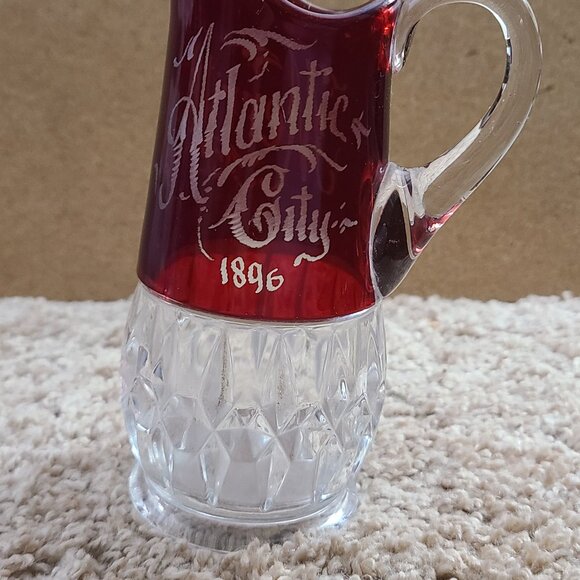 Antique ruby red flash 1896 Atlantic City souvenir - Picture 7 of 7